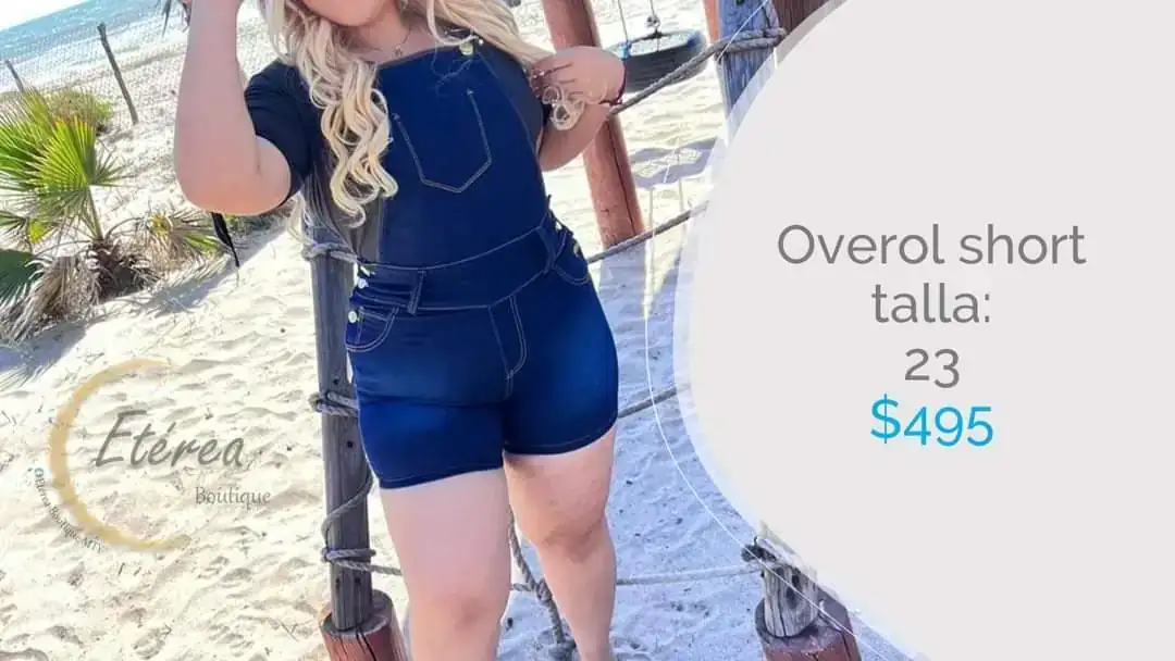 Overol mezclilla shorts azul 