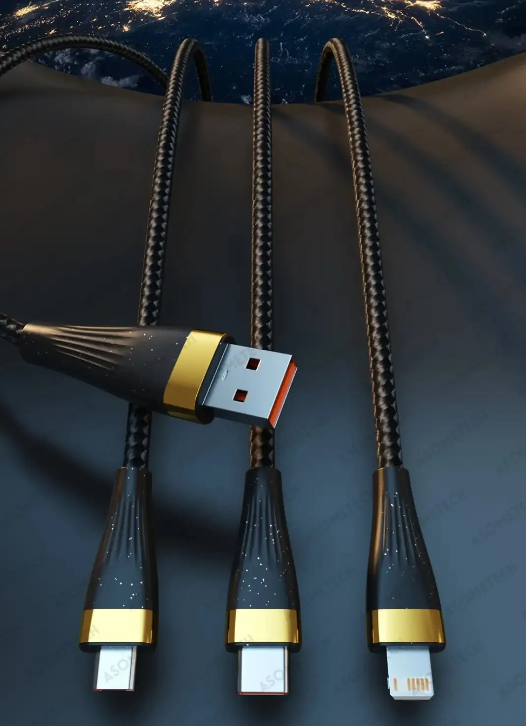 Cargador USB 3 en1 3