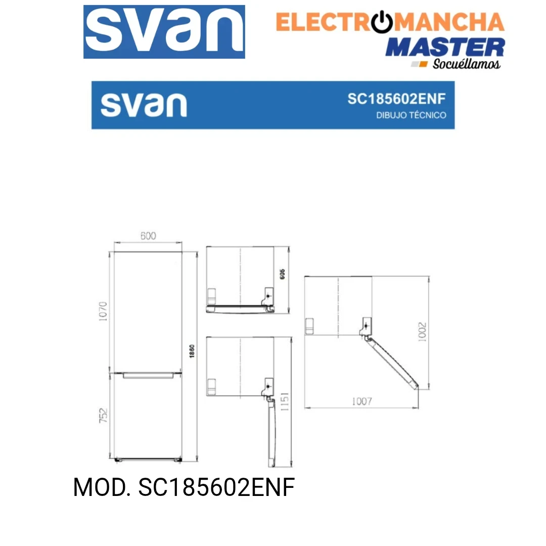 FRIGO COMBI SVAN SC185602ENF 1,86*60 BLANCO NF E 6
