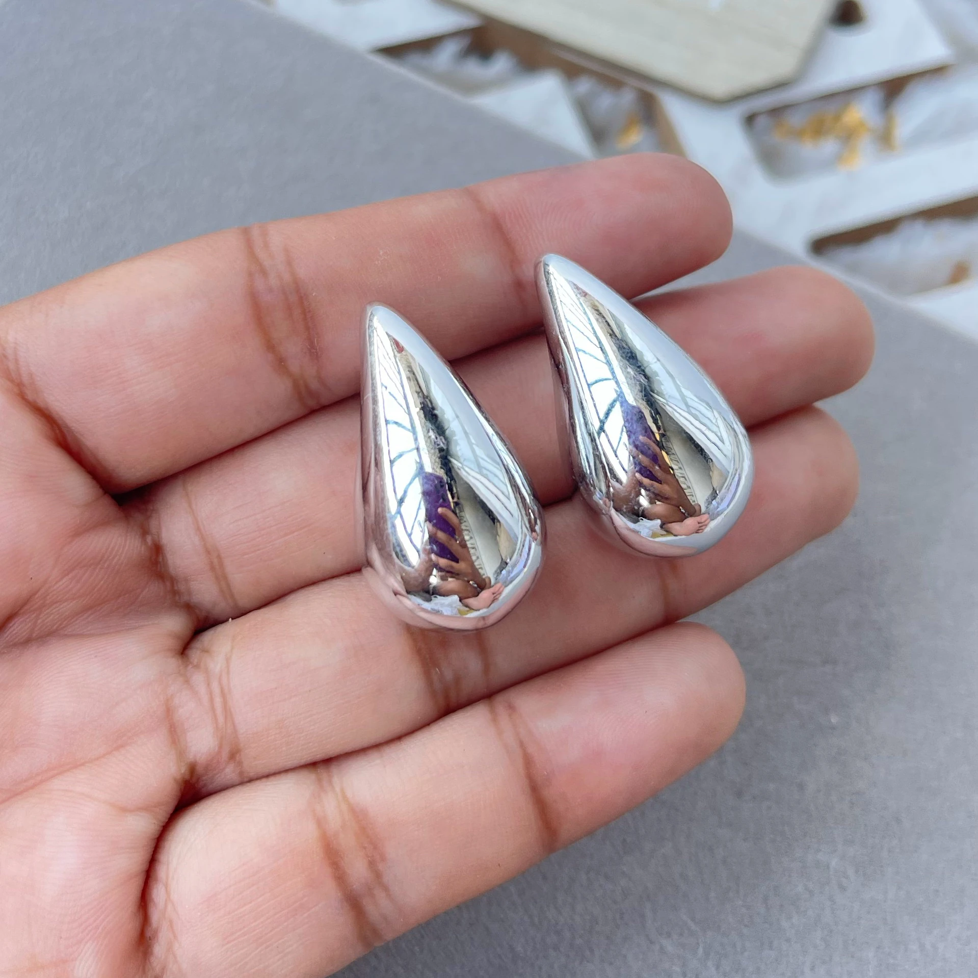 Topos gota grandes silver 2