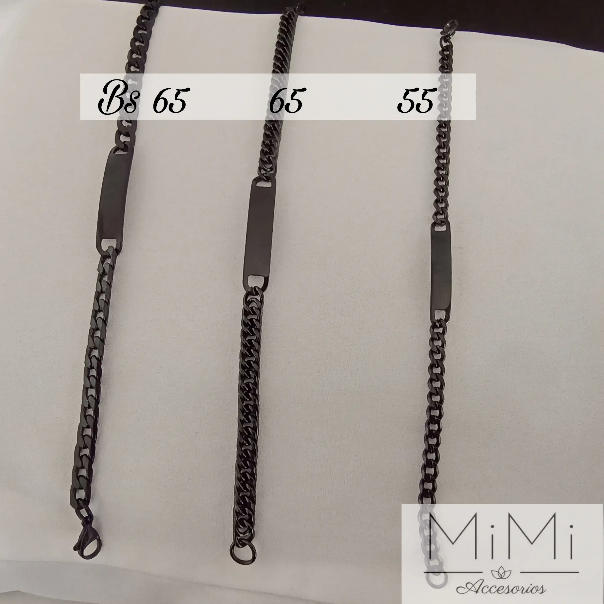 Pulseras color negro en acero inoxidable 