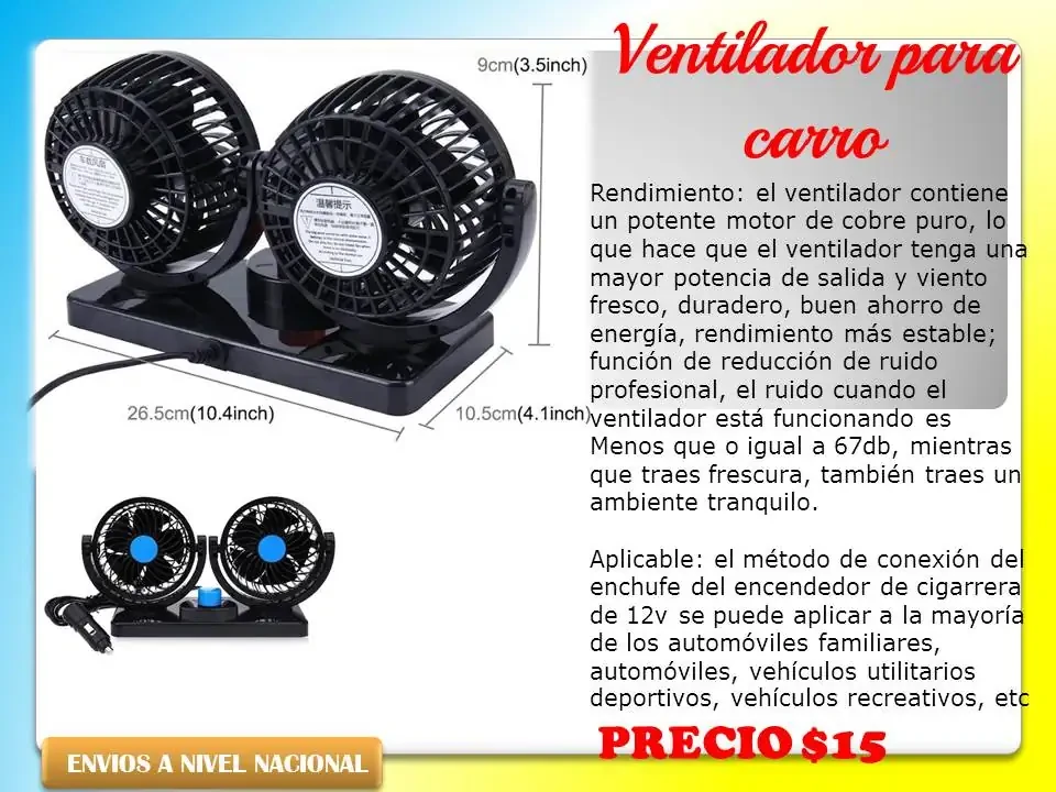 Ventilador para auto  3