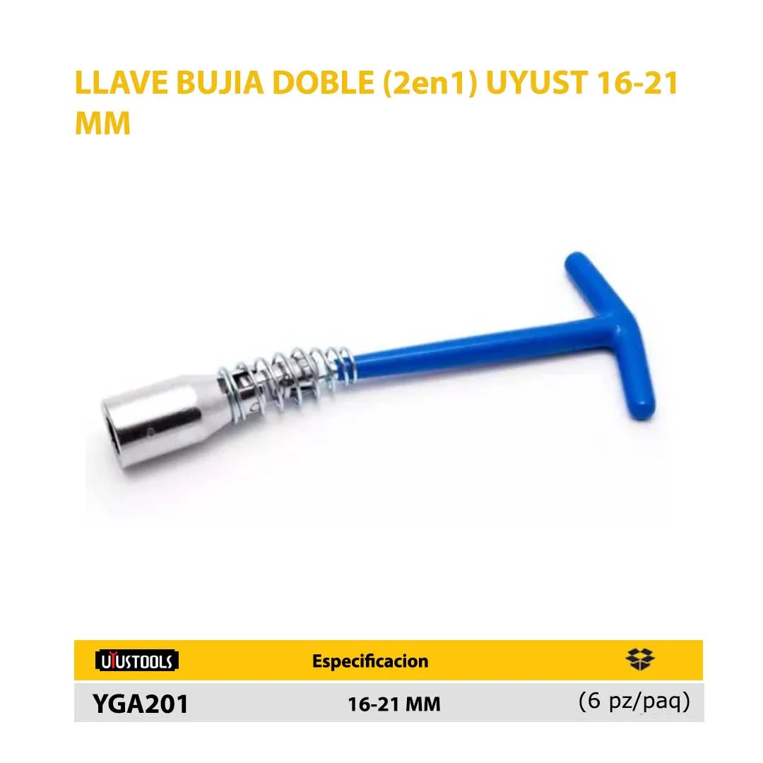 LLAVE BUJIA tipo T Doble (2en1) UYUST 16-21 MM
