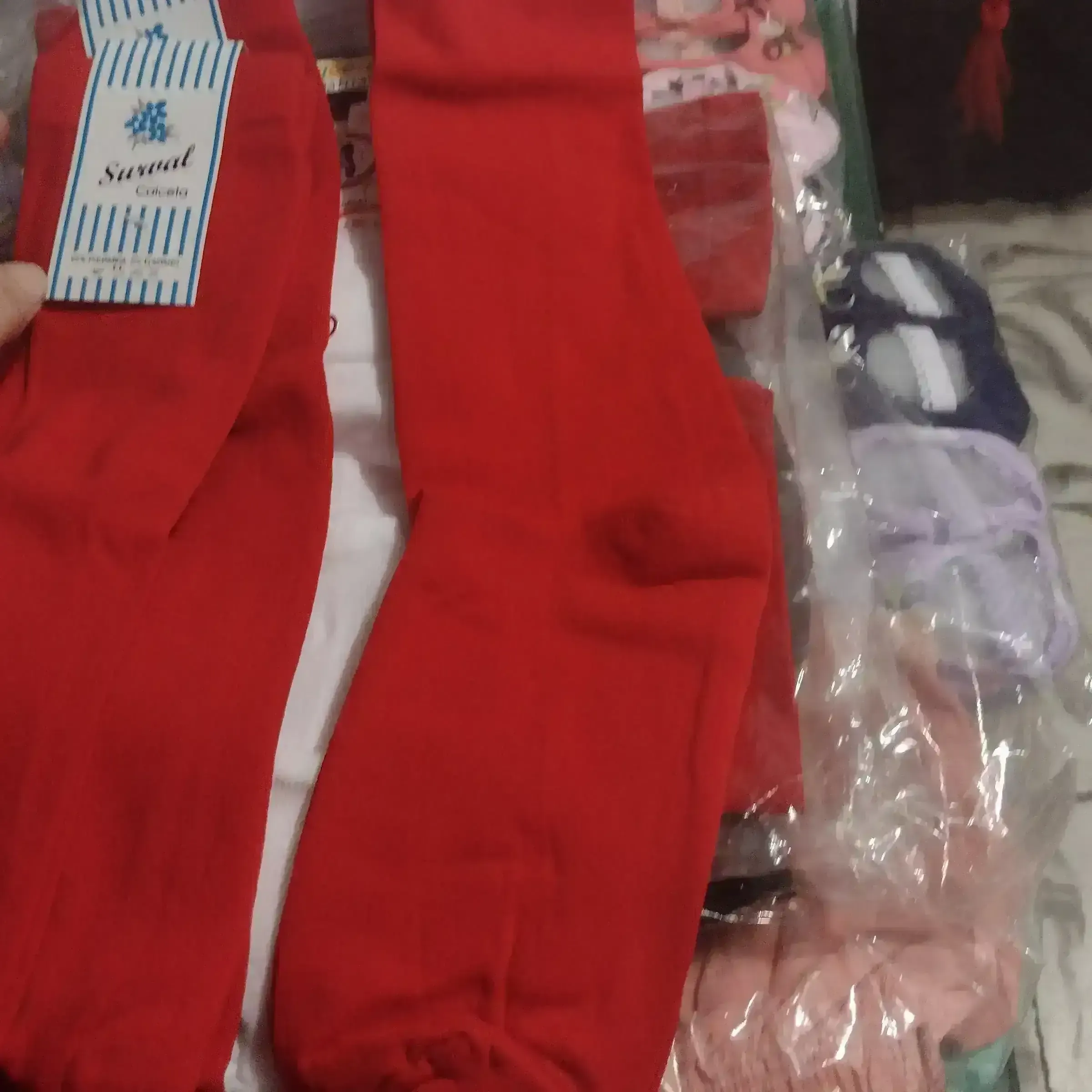 Calceta escolar roja unitalla 