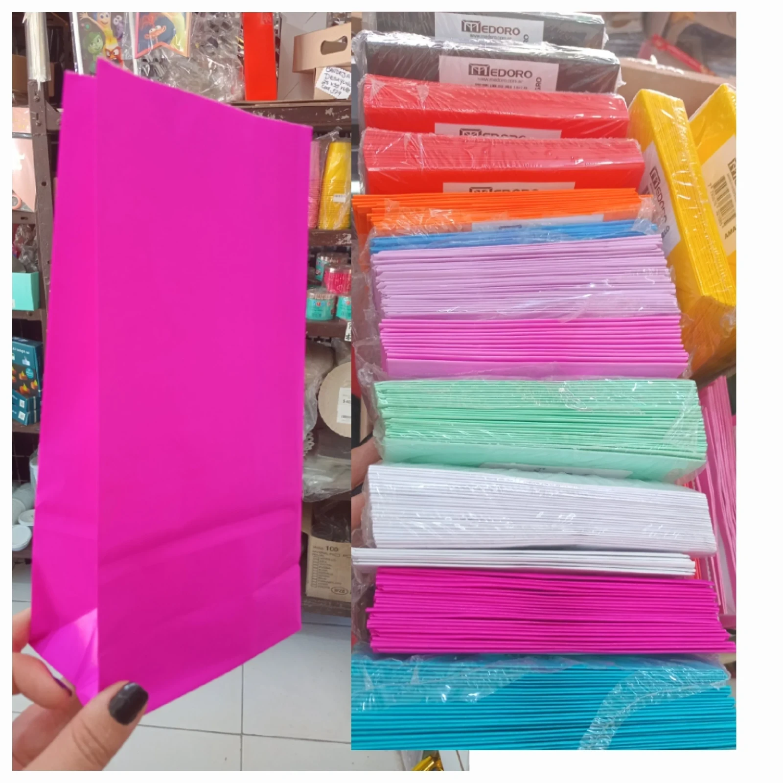 Bolsa papel de colores candy