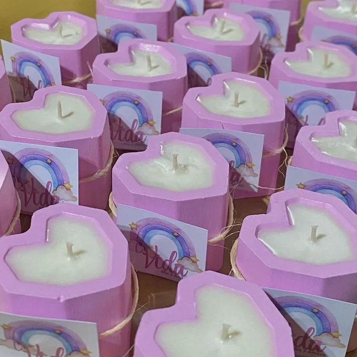 Vela en corazón de yeso 3