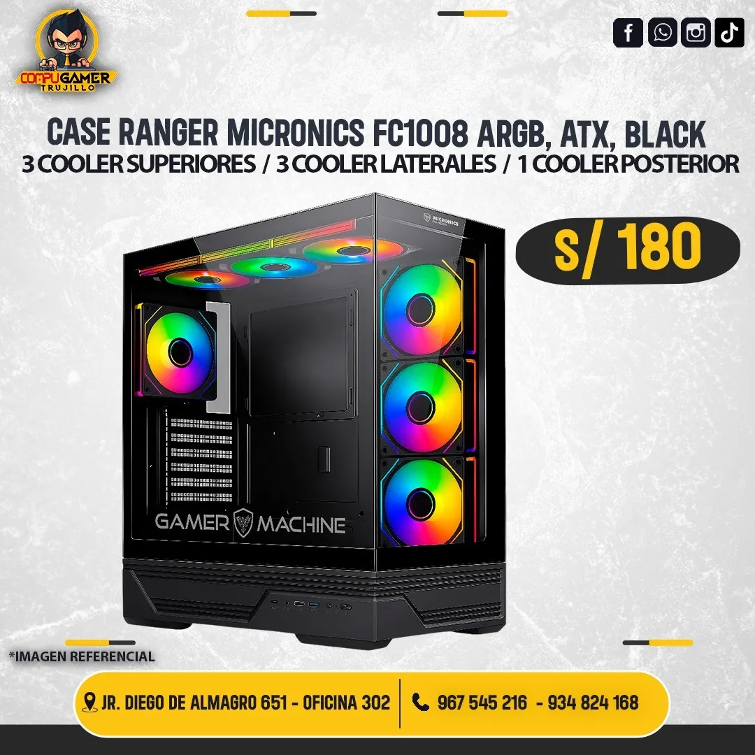 CASE RANGER MICRONICS FC1008 ARGB, ATX, BLACK
