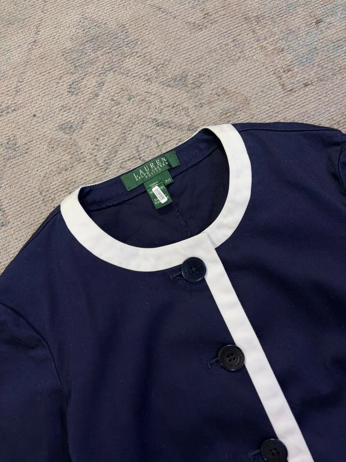 LAUREN RALPH LAUREN NAVY CONTRAST BLAZER / JACKET 7