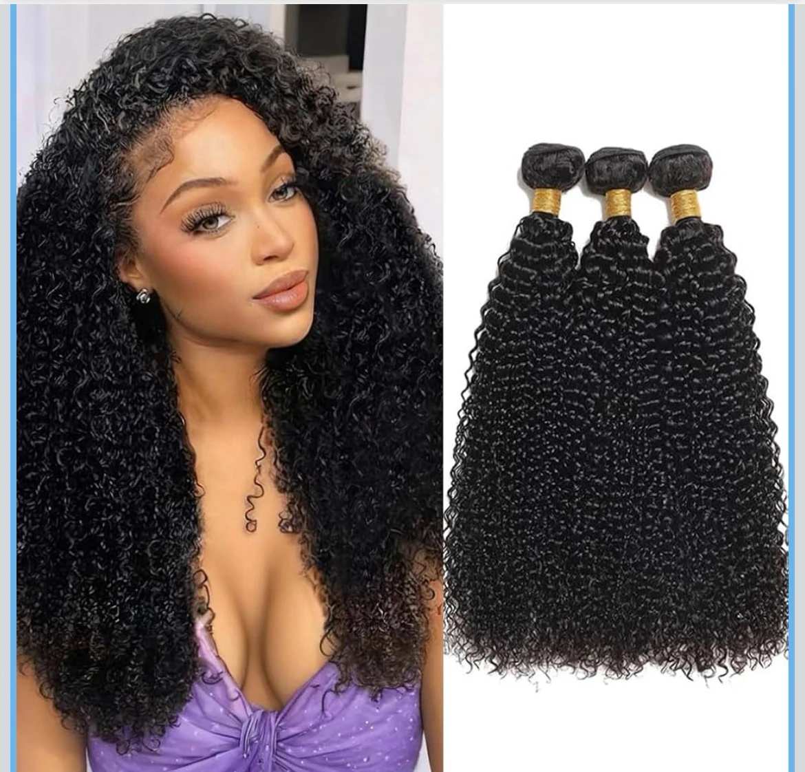 Paquetes de extensiones de cabello humano kinky curly 20 pulgadas, 100gramos 