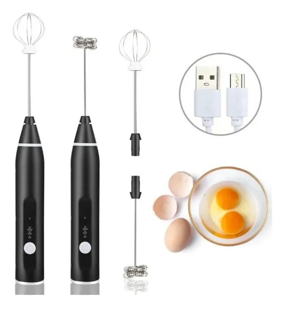 Mini Batidor Revolvedor De Huevo Cafe Y Espuma Leche Recargable 3