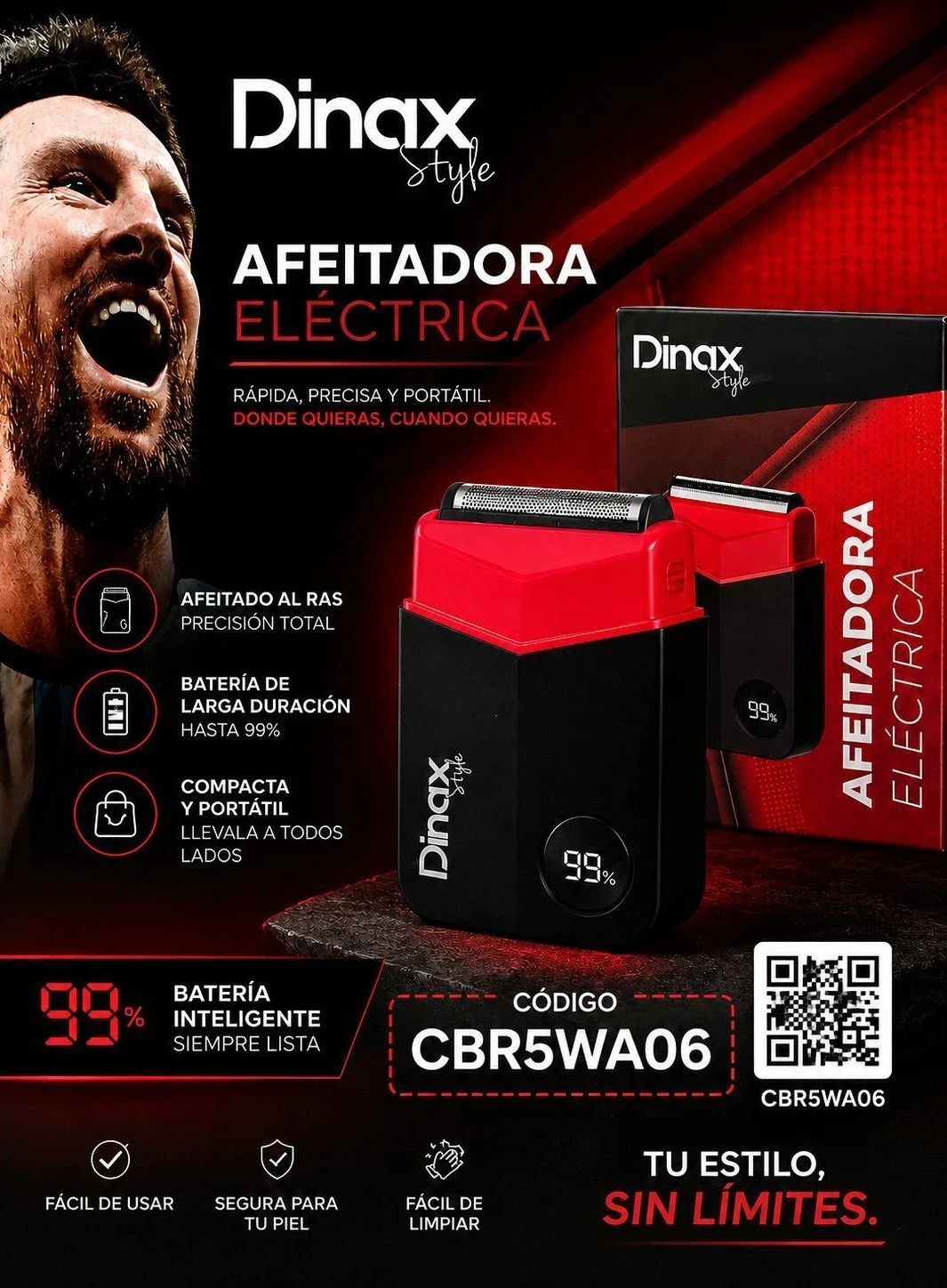 AFEITADORA RASURADORA DINAX CBR5WA06*