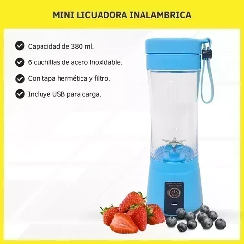 Mini Licuadora Portátil Recargable Usb Vaso De 380  5