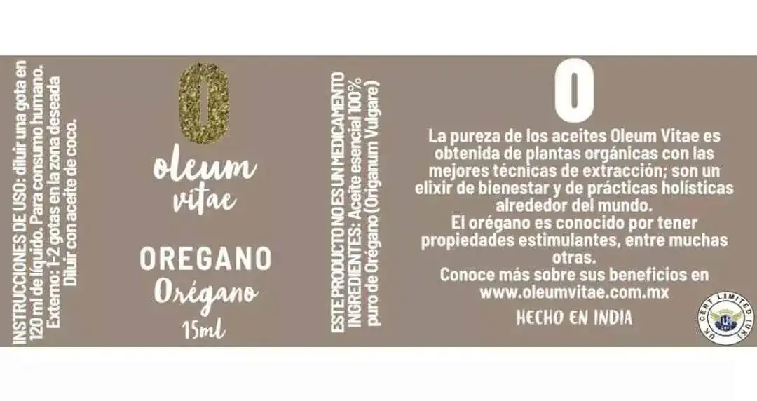 Aceite esencial Orégano 15 ml 100% puro, organico y comestible  3