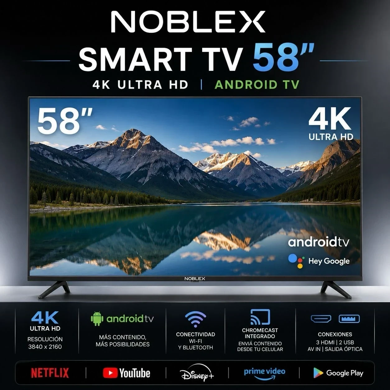 SMART TV NOBLEX 58" ANDROID 
