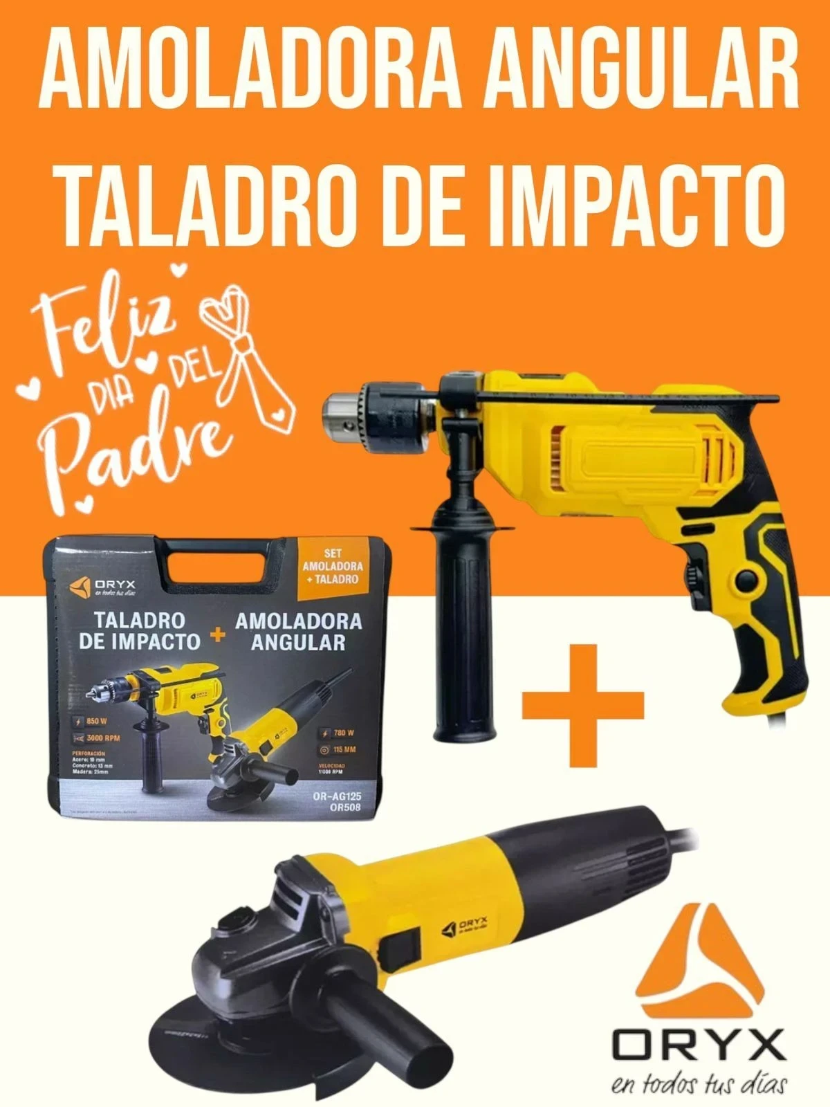 SET TALADRO Y AMOLADORA ORYX