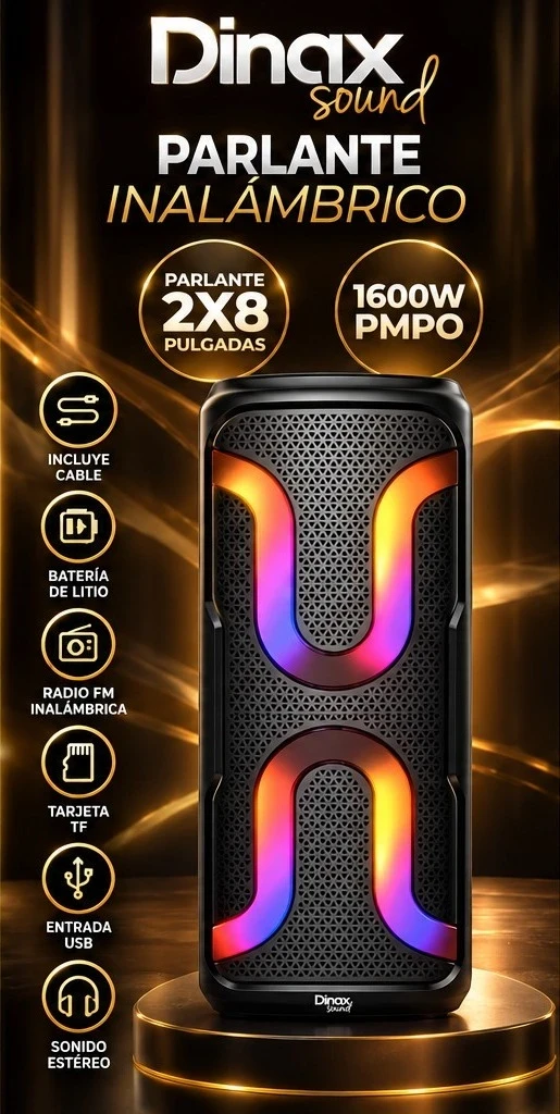 DINAX SOUND – PARLANTE INALÁMBRICO *CONSULTAR DISPONIBILIDAD CON EL VENDEDOR*