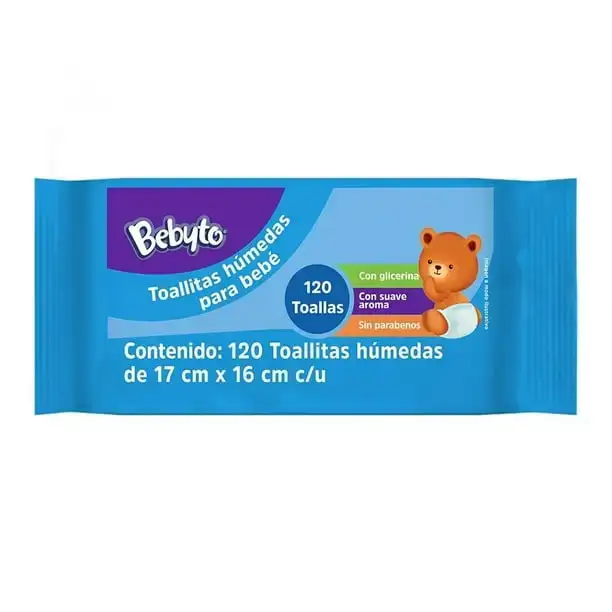 TOALLITAS HÚMEDAS PARA BEBÉ 120 PZ BEBYTO