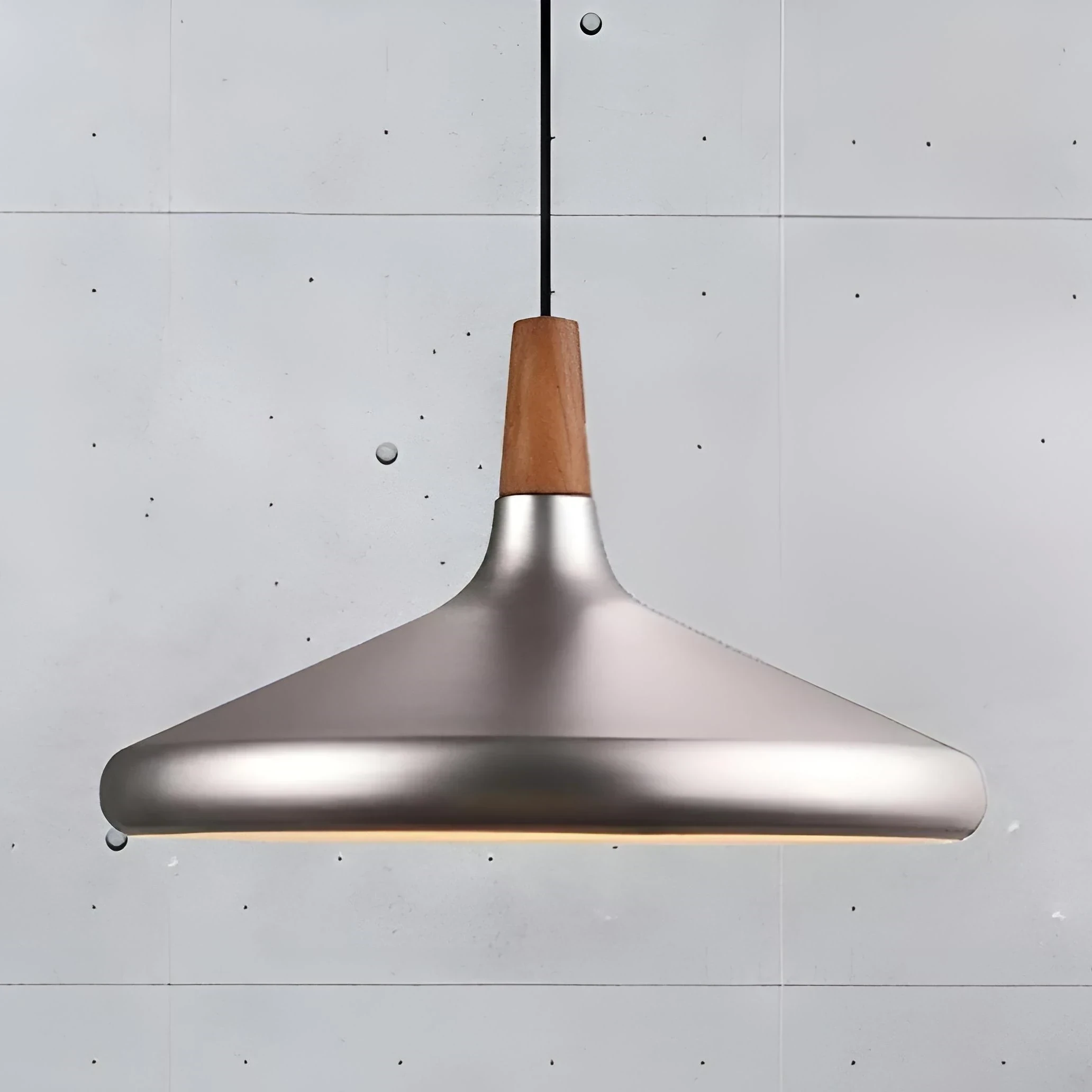 LAMPARA COLGANTE SOMBRERO CROMO 1L E27