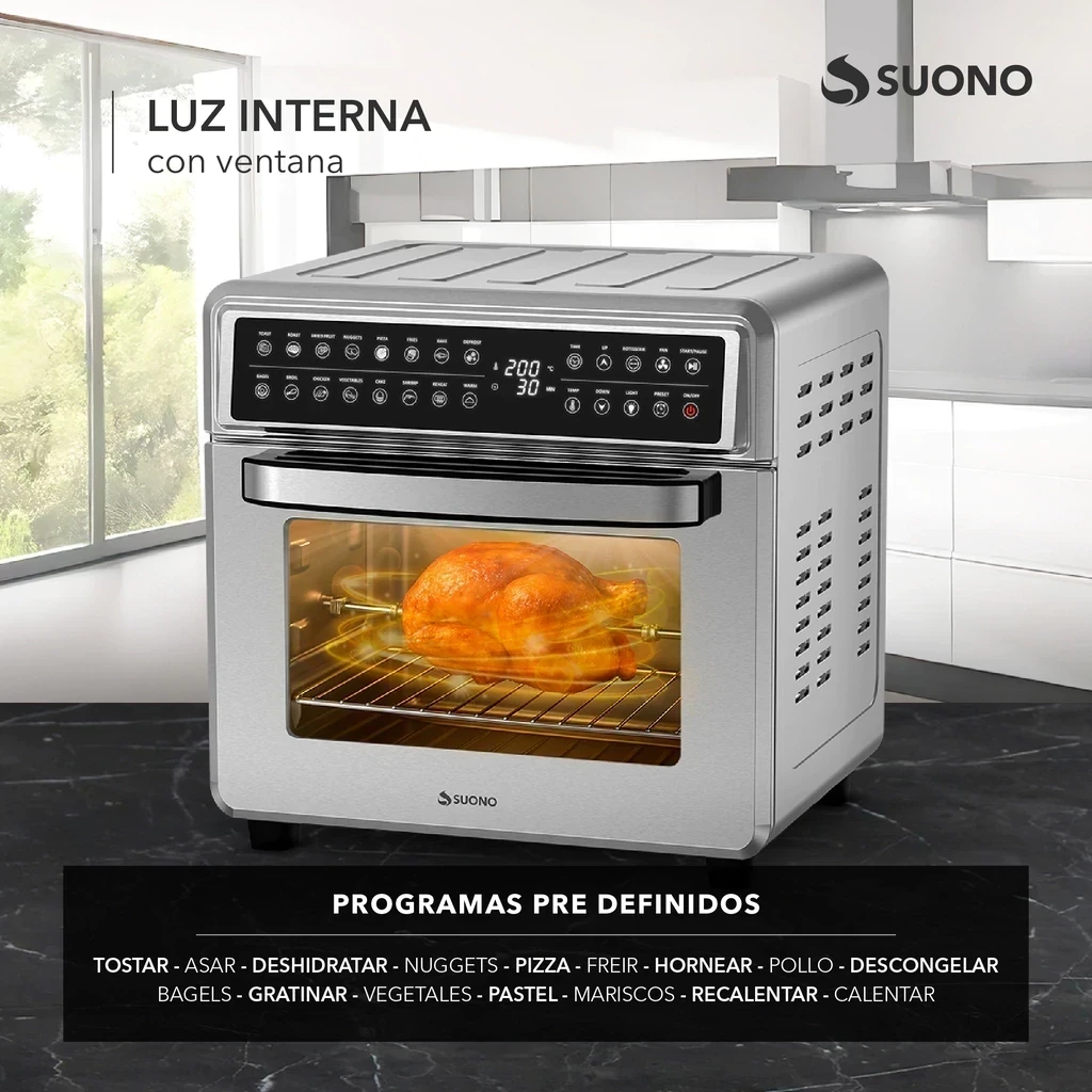 HORNO FREIDORA SUONO AIRFRYER 23LTS 1700W 16 FUNCIONES 