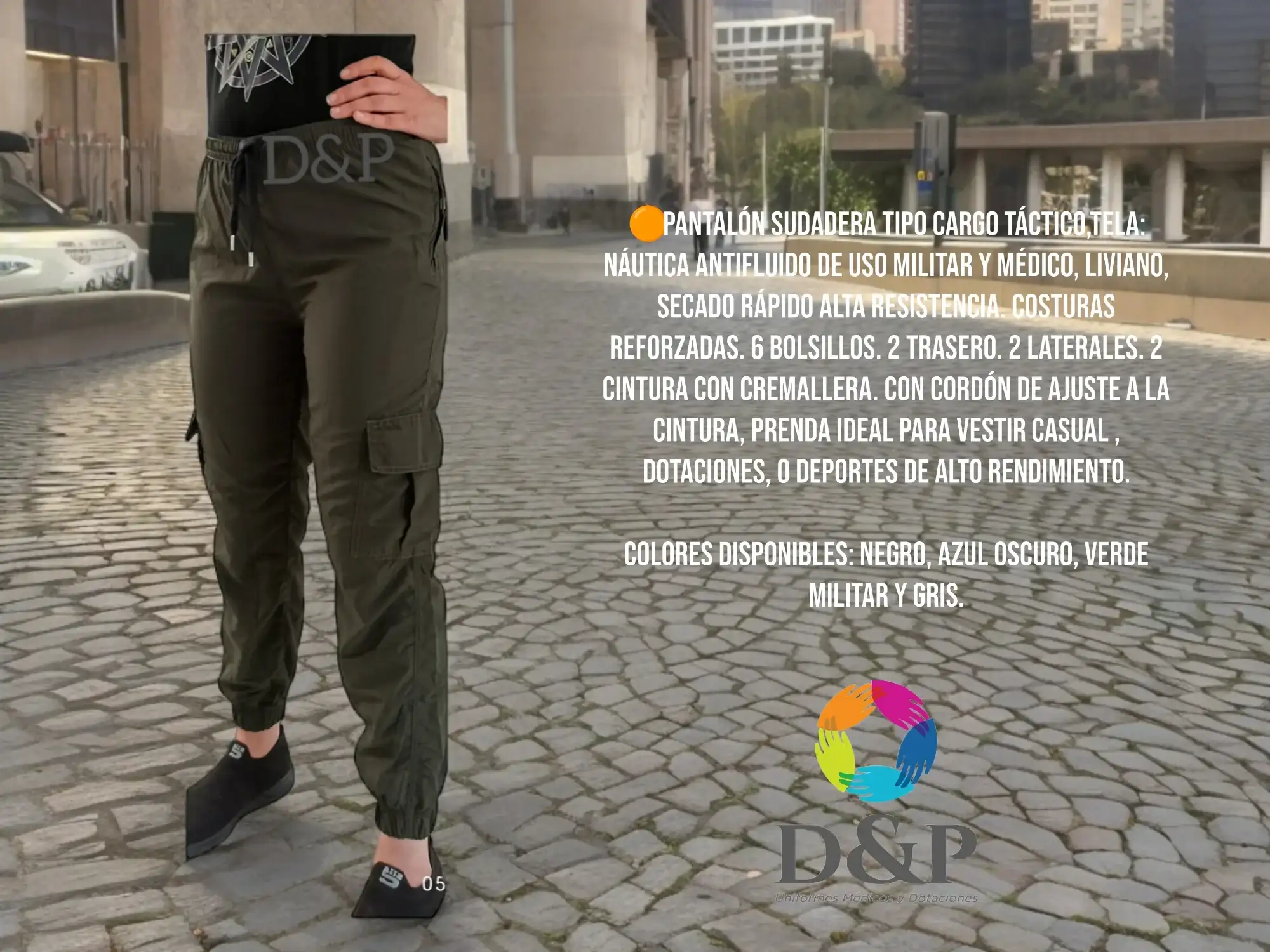 Pantalón Sudadera Antifluido Tipo Cargo Unisex