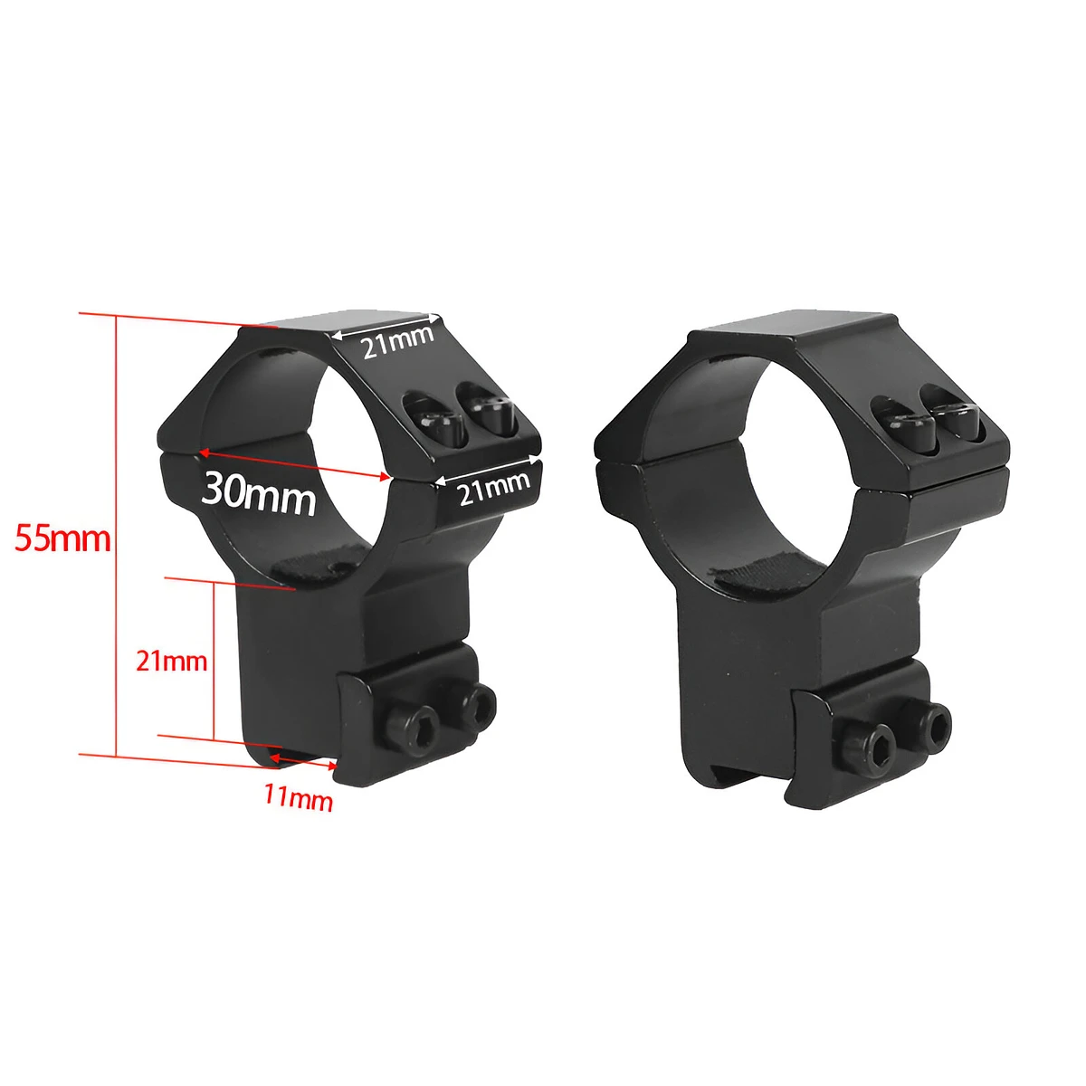 Montura Para Riel De 11MM Y Tubo De 30MM