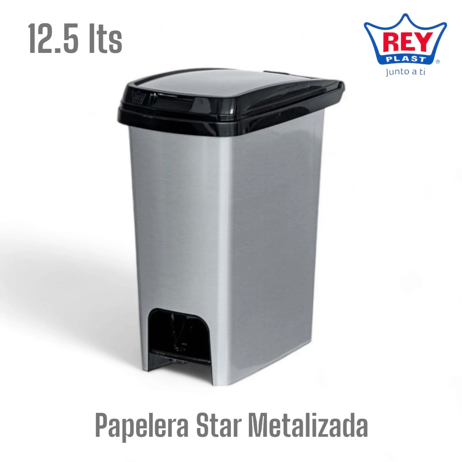 Papelera c/pedal Star Metalizada