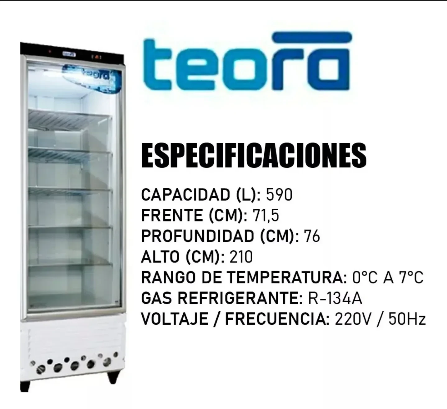 Heladera Exhibidora Teora Tev 600 590 lts  2