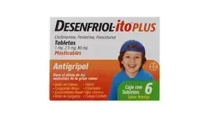 Desenfriol-ito Plus Antigripal para Niños Contra Síntomas del Resfriado y la Gripa, 6 Tabletas Masticables.