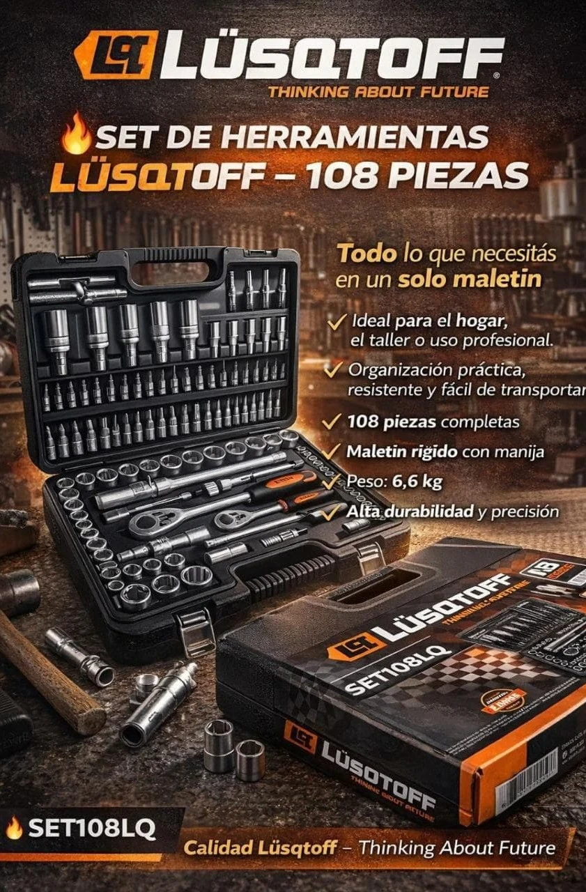 Set Herramientas Kit Caja 108 Piezas Lusqtoff Set108lq Malet