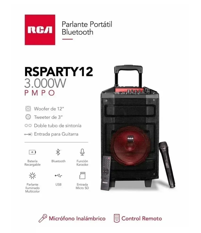 Parlante RCA party 12 3000w