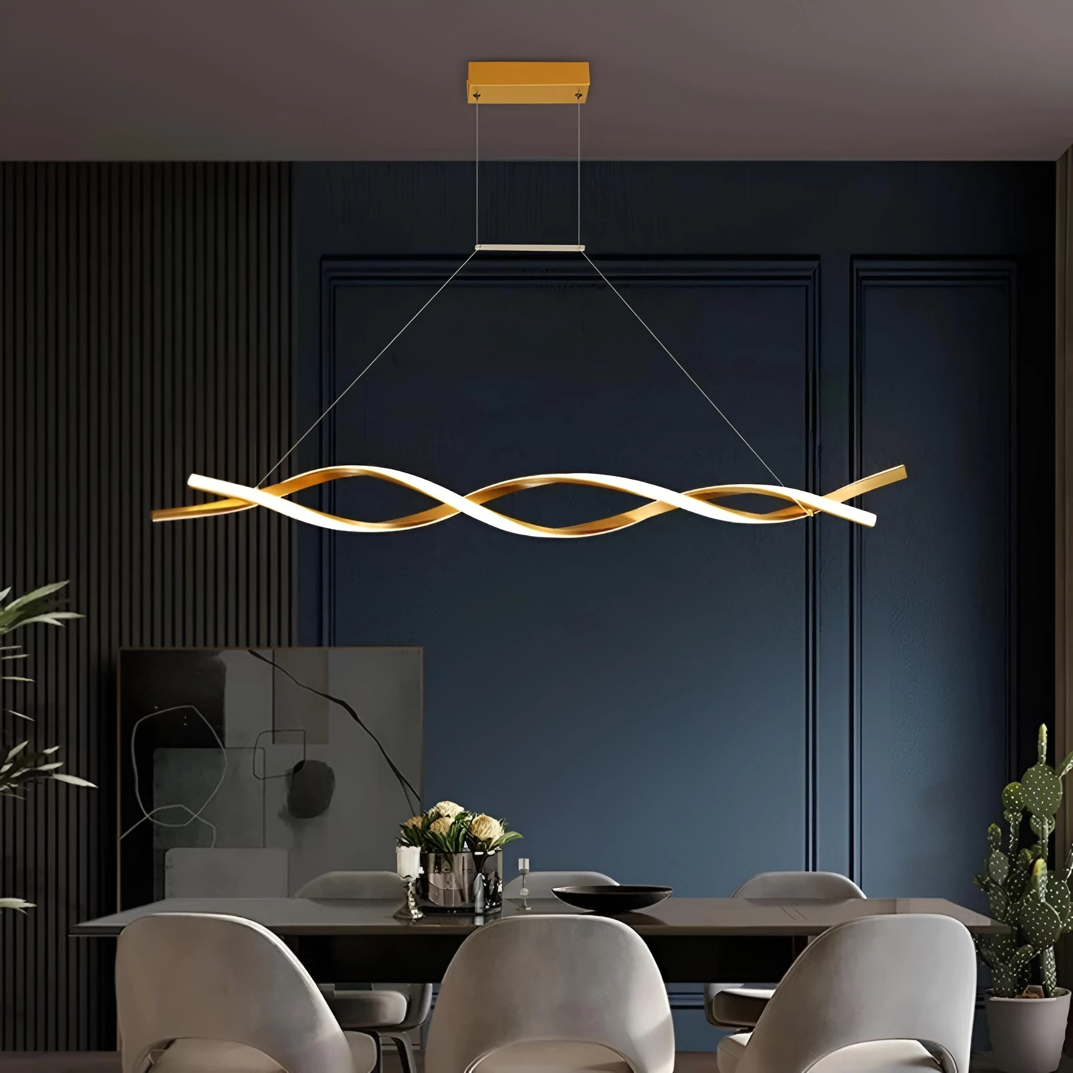 LAMPARA COLGANTE, 26W 80CM, LED 3000K-4000K-6500K, 110V-220V COLOR DORADO 2