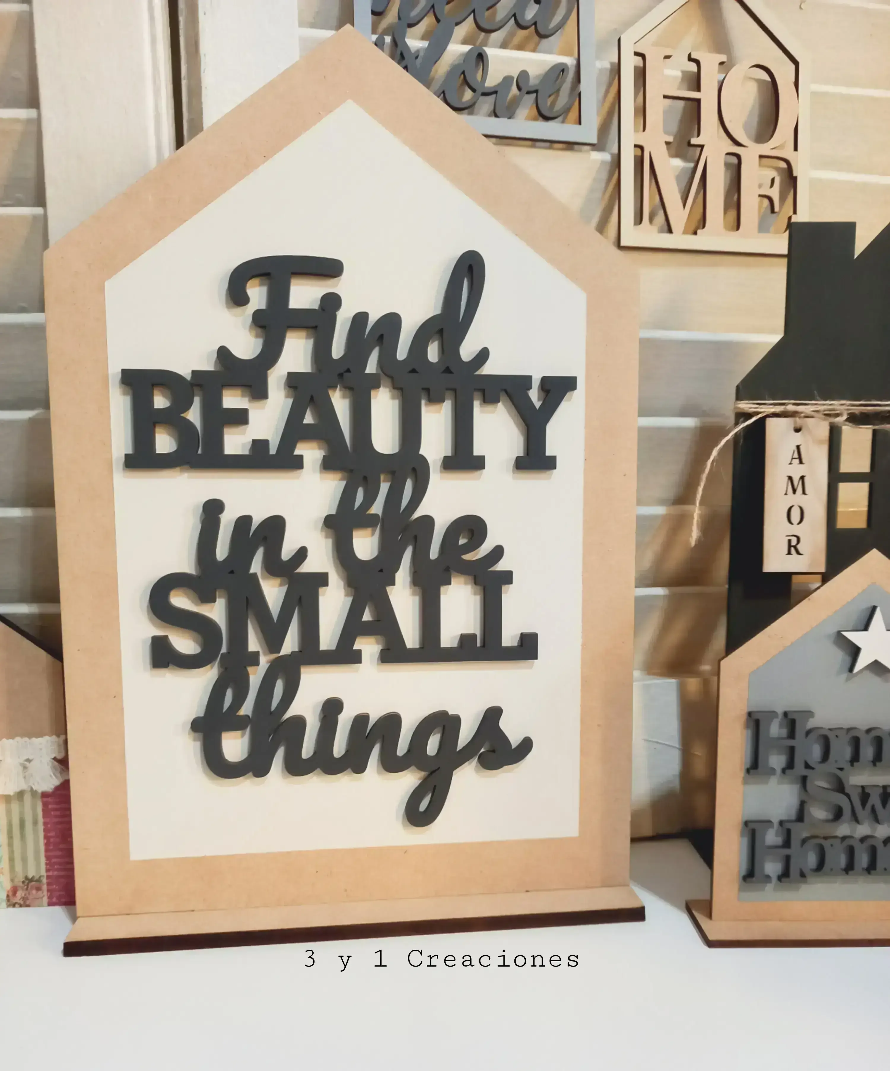 Casita Lisa 5,5mm con base + Frase