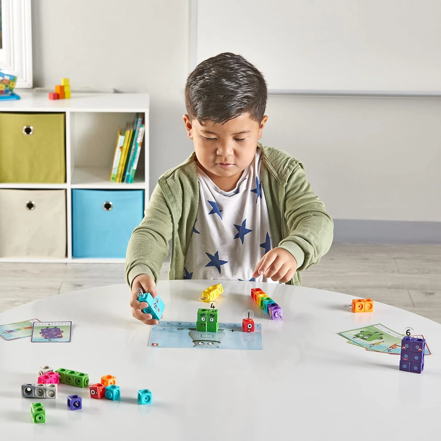 Hand2mind - Numberblocks, cubos MathLink, juego de actividades del 1-10 2