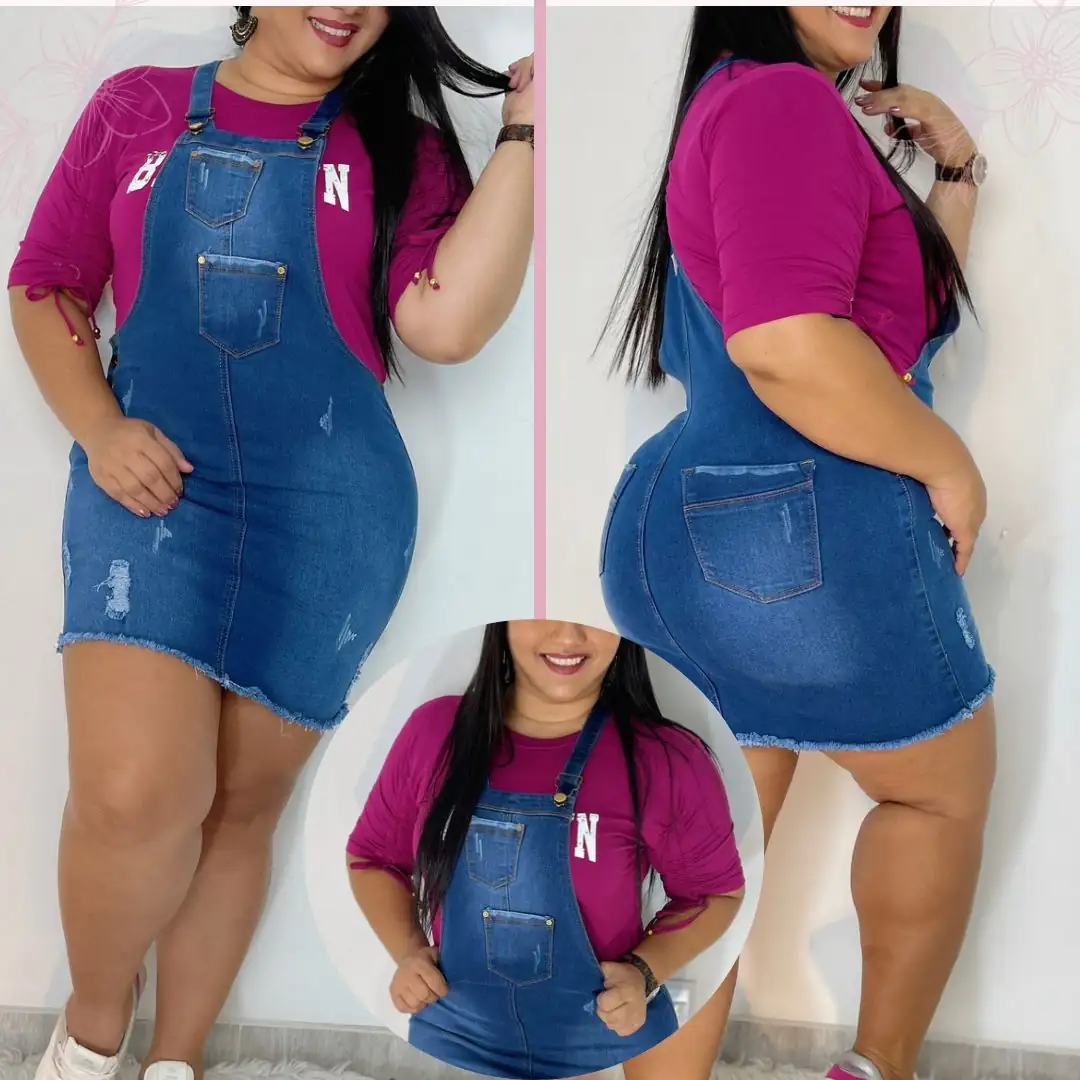 Jardinera Azul Talla Plus 