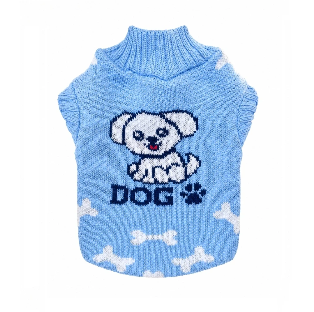 Chompa de lana hipoalergénica para perros y gatos Dog celeste