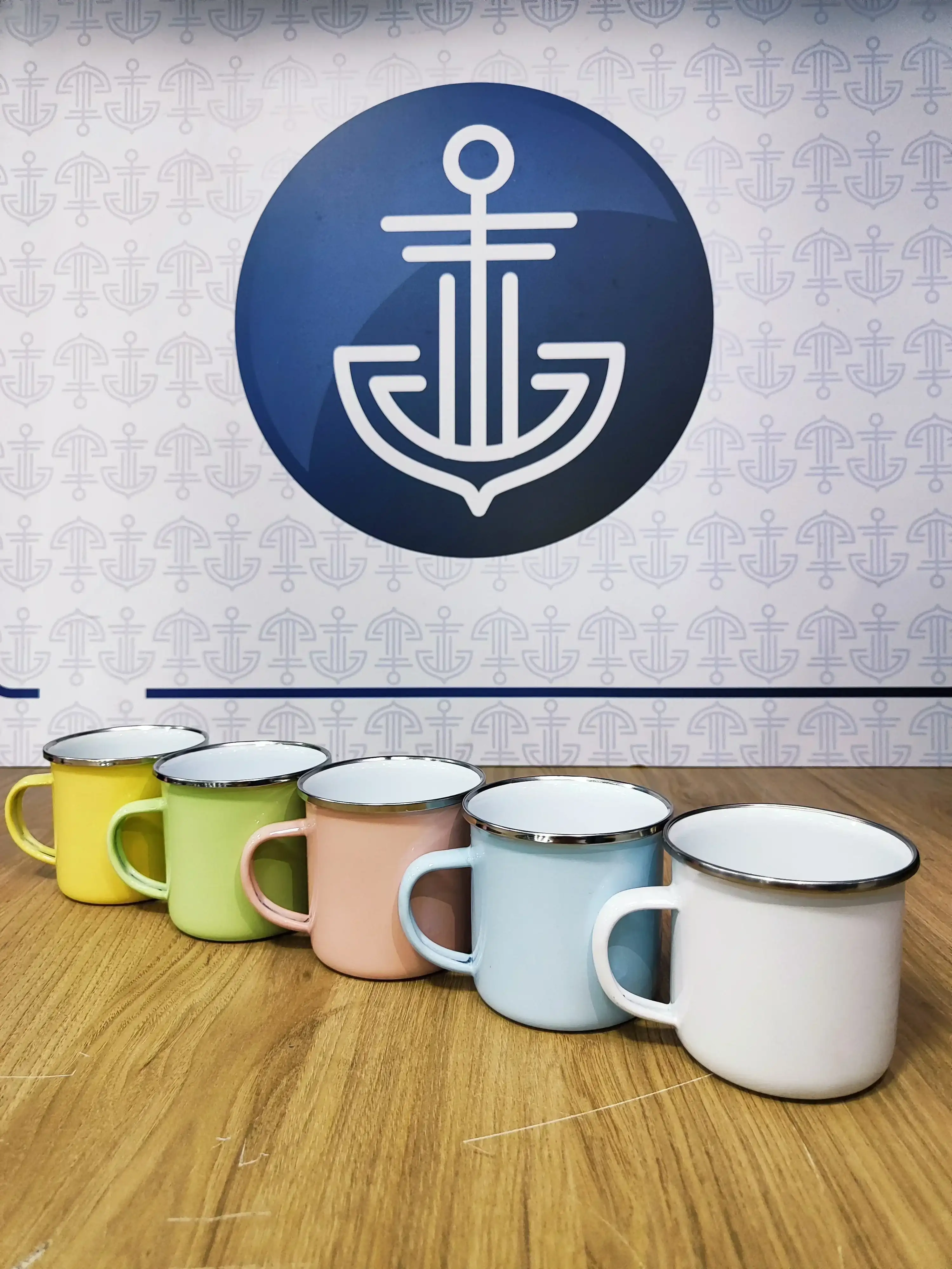 MUG PELTRE BORDE PLATA METALICO COLORES