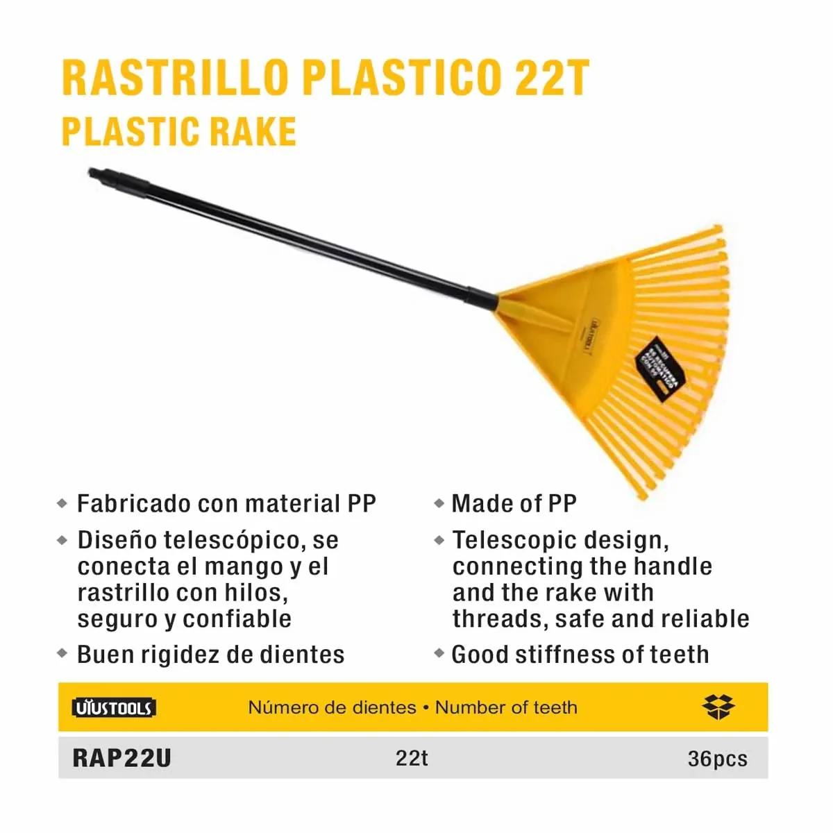 RASTRILLO PLASTICO UYUST 22 TH