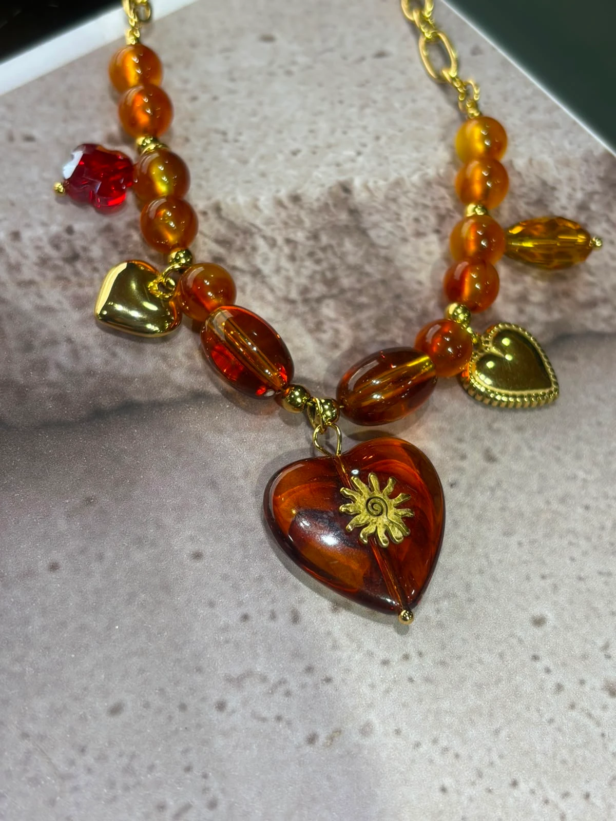 collar acero con enchape en oro 