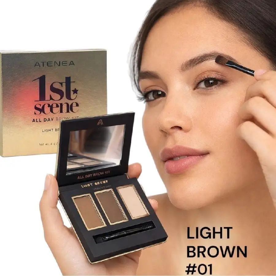 Paleta x3 tonos de sombra de cejas con aplicador con espejo #1