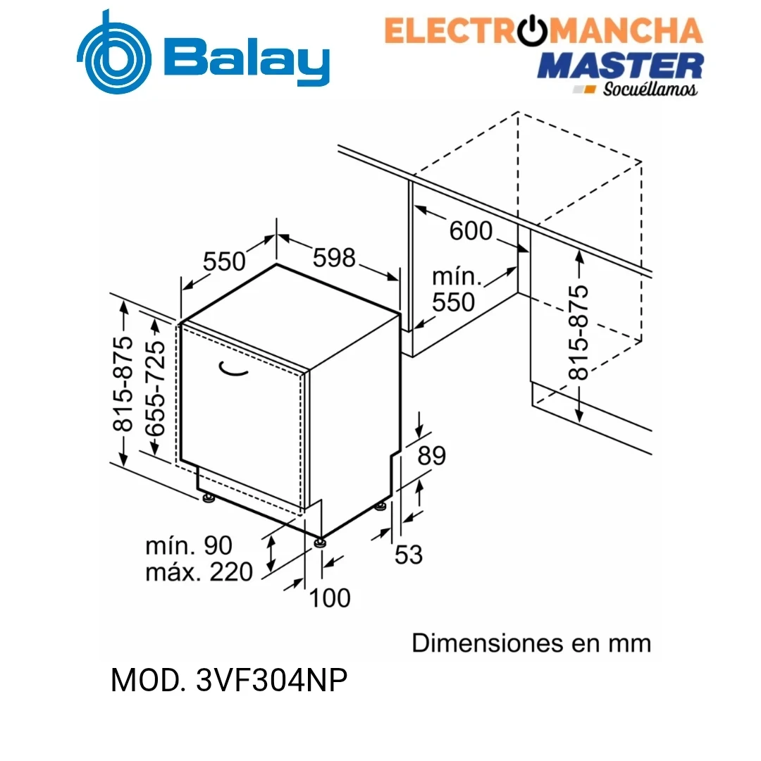 LAVAVAJILLAS BALAY 3VF304NP INTEGRABLE E 4