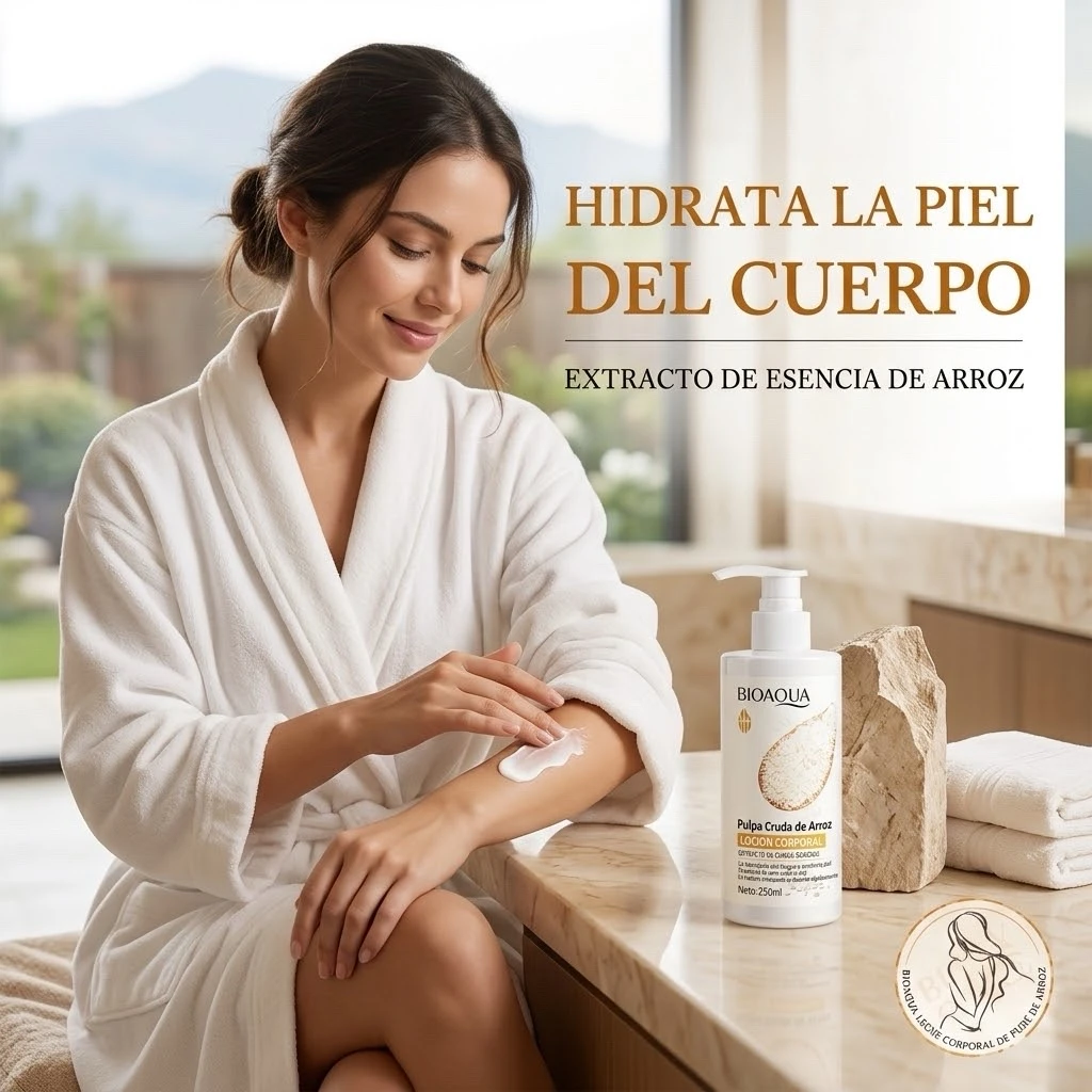 Loción Corporal con Extracto de Arroz Bioaqua  3