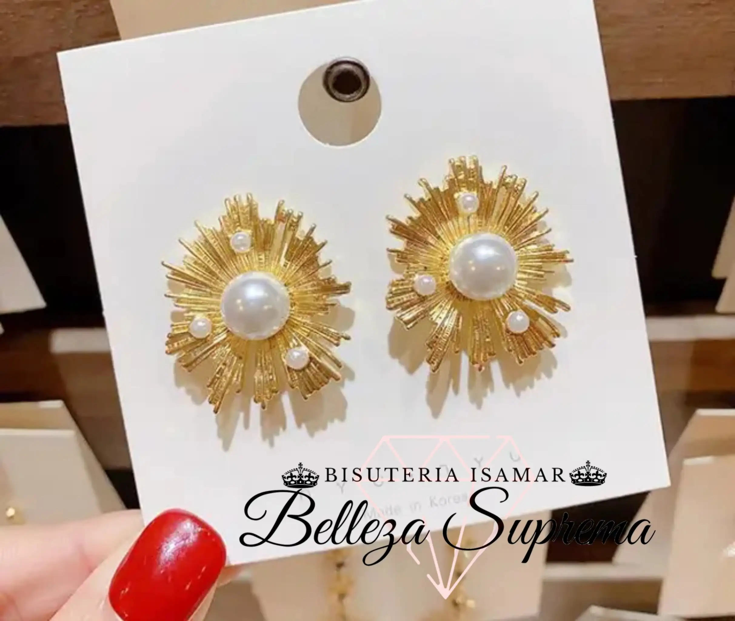 ARETES ABSTRACTOS CON PERLAS