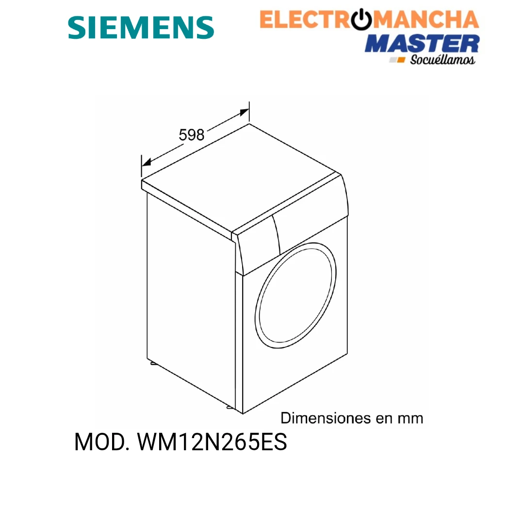 LAVADORA SIEMENS WM12N265ES 8 KILOS 1200 RPM CLASE A  9