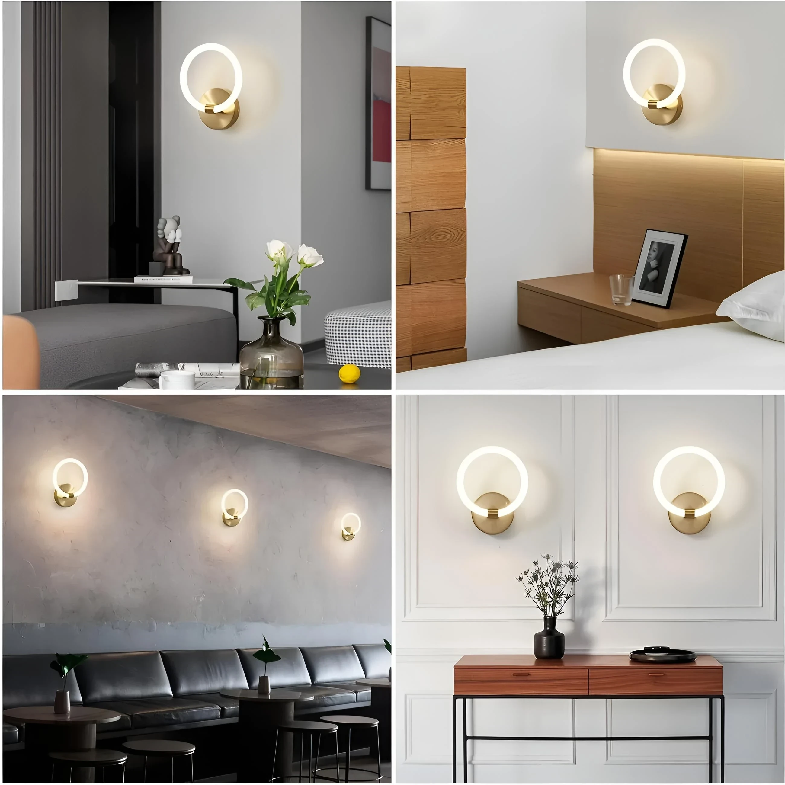 LAMPARA PARED LED ARO GOLD 12W 3