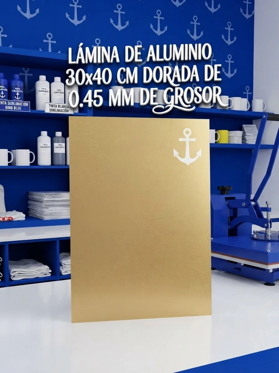Lamina Dorada 30*40 Sublimable 0.45mm