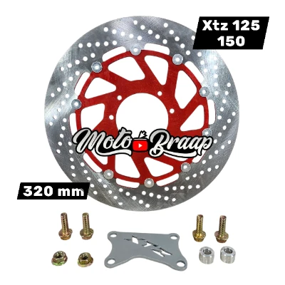 DIS Xtz 125 / DIS Xtz 150 / DIS Dt 125 / Disco de freno delantero 320 mm RojoIncluye accesorios de instalación