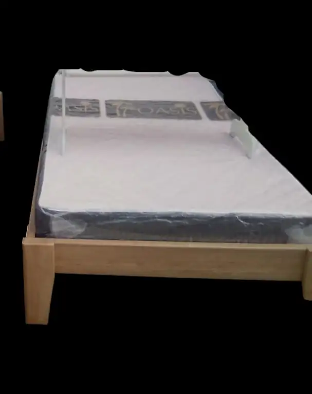 Base cama de madera roble