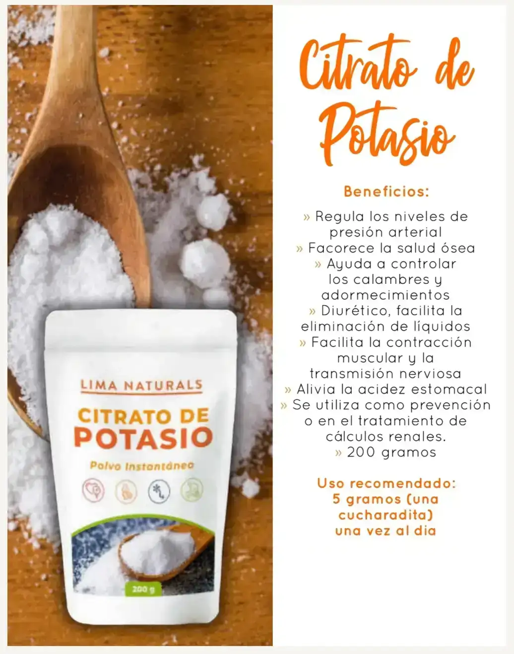 Citrato de Potasio 200g LN
