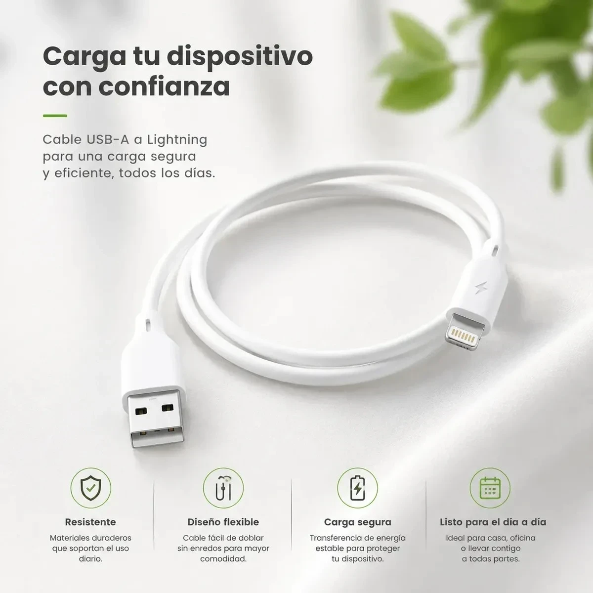 Cable Usb A a Lightning Para Iphone Y Ipad Carga Y Datos 3