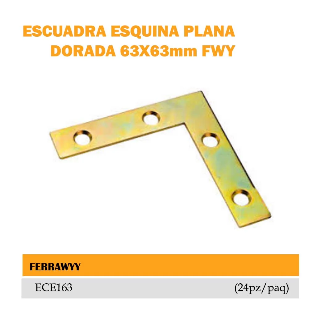 ESCUADRA ESQUINA Plana FWY (paq/24pz) 63x63mm